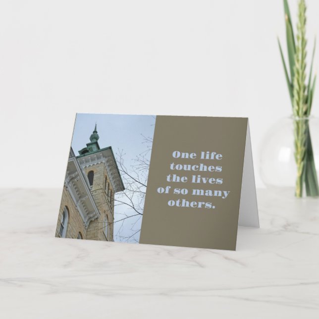 One Life Touches Others Teacher Thank You Card (Front)