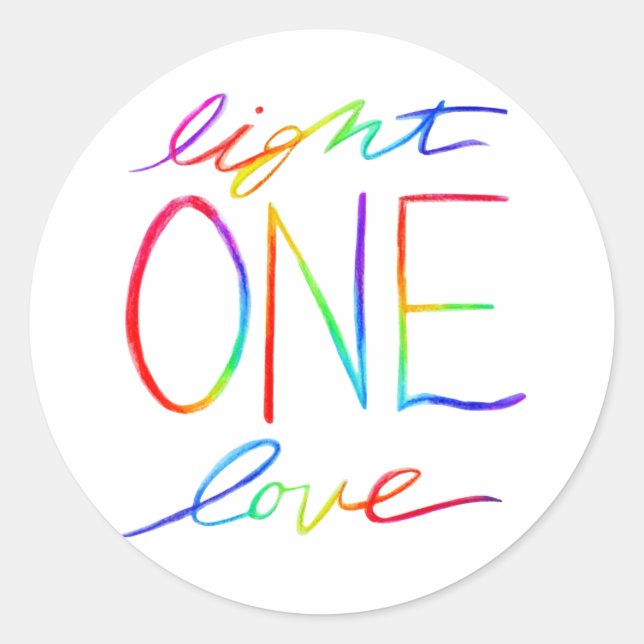One Light & Love Inspirational Words Sticker Decal (Front)