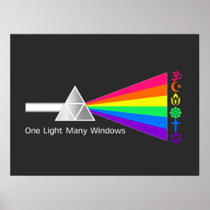 One light many windows prism unitarian  poster