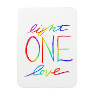 One Light One Love Rainbow Art Custom Magnets