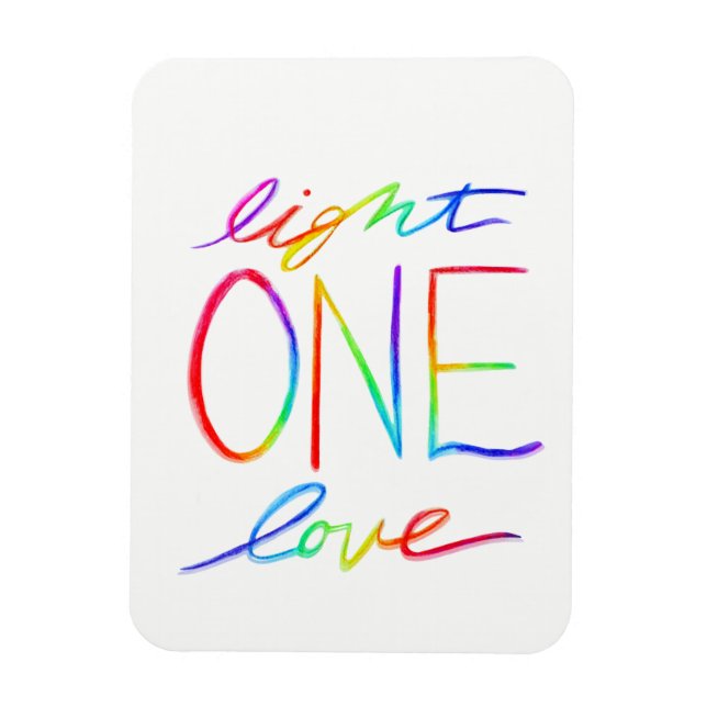 One Light One Love Rainbow Art Custom Magnets (Vertical)