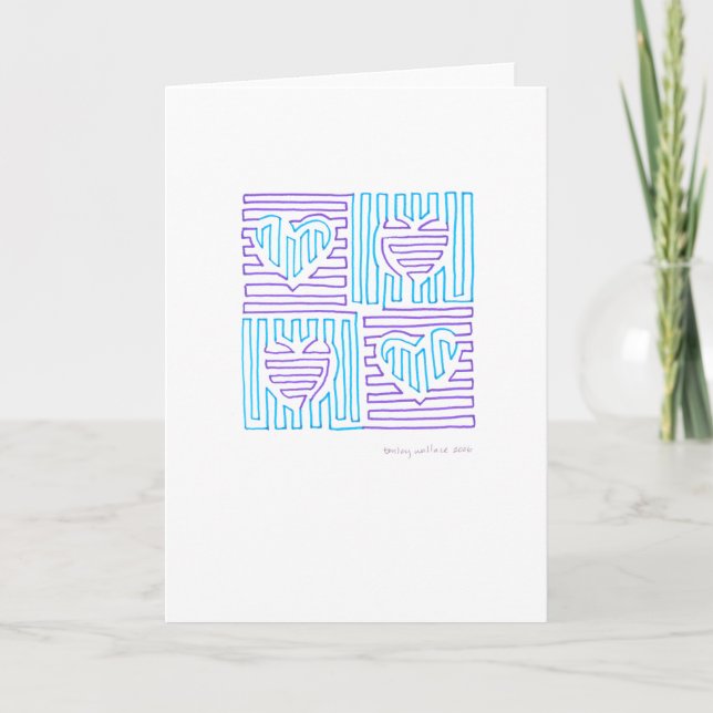 one line hearts card (Front)