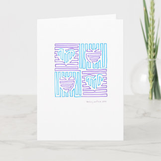 one line hearts card