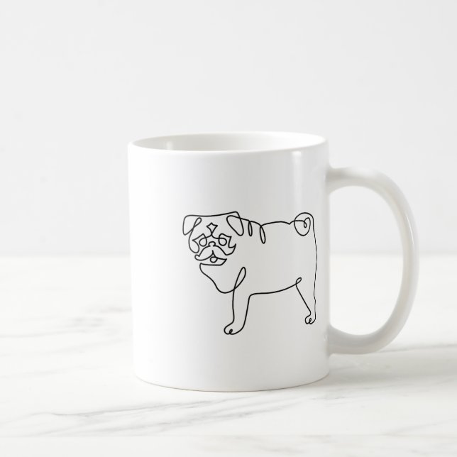One Line Pug Tattoo _1  Coffee Mug (Right)
