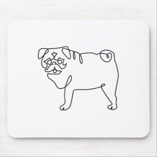 One Line Pug Tattoo _1 Mouse Mat