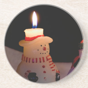 One Lit Snowman Coaster