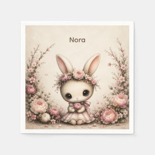 One Little Bunny First Birthday Paper Napkins
