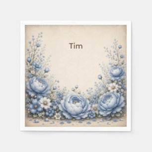 One Little Friend Floral First Birthday Napkin