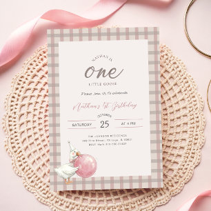 One Little Goose   Pink Bow Baby 1st Birthday