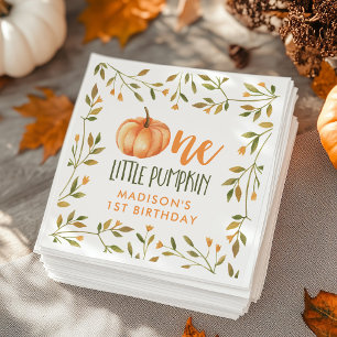 One Little Pumpkin Baby's 1st Birthday Napkin