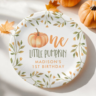 One Little Pumpkin Baby's 1st Birthday Paper Plate