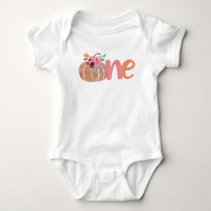 One Little Pumpkin Boho Floral 1st Birthday Baby Bodysuit