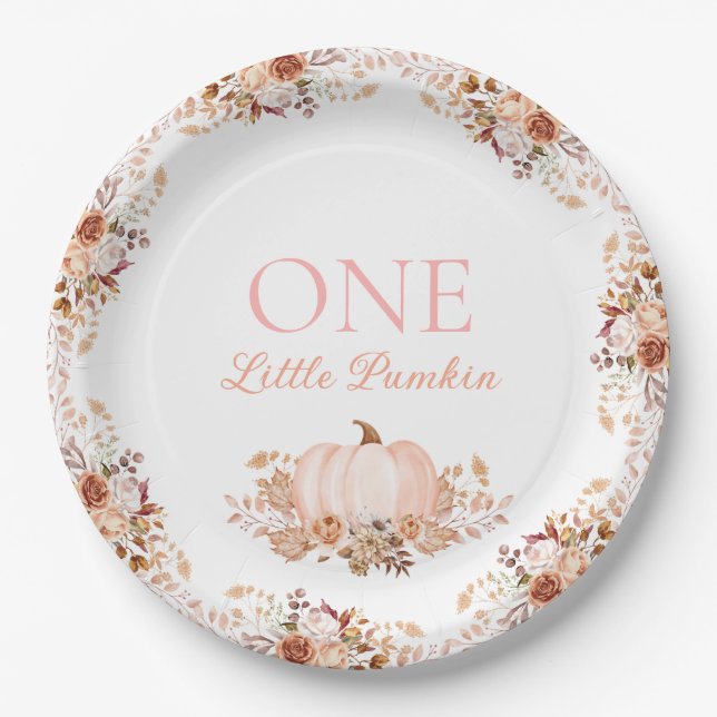 One little Pumpkin Paper Plate (Front)