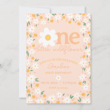 One Little Wildflower First Birthday Invitation