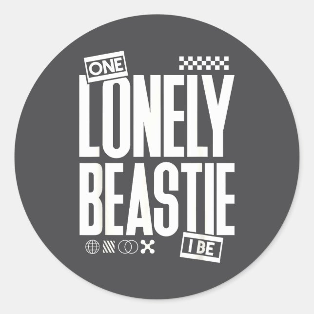 One Lonely Ie I Be Funny Quote Sarcastic Retro Hum Classic Round Sticker (Front)