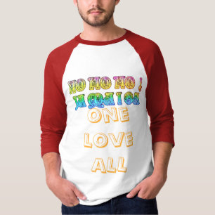 One Love All HoHoHo Jamaica Merry Christmas Colour T-Shirt
