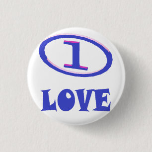 One Love art pattern blue hint of purple 3 Cm Round Badge