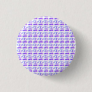One Love art pattern blue hint of purple 3 Cm Round Badge