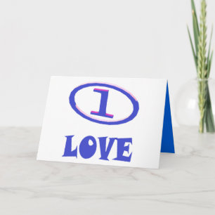 One Love art pattern blue hint of purple           Card