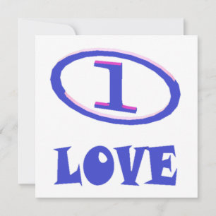 One Love art pattern blue hint of purple Card