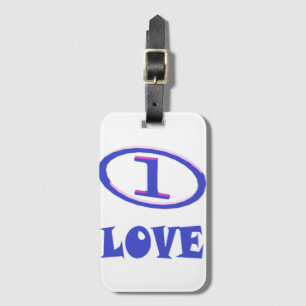 One Love art pattern blue hint of purple       Luggage Tag