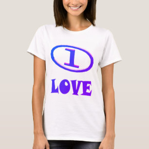 One Love art pattern blue hint of purple T-Shirt