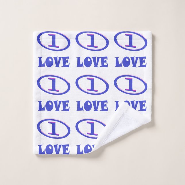 One Love art pattern blue hint of purple           Wash Cloth (Wash Cloth)
