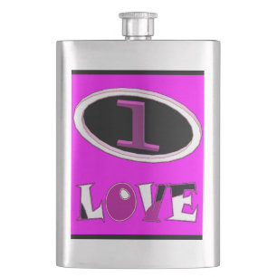 One love brite pink say it loud hip flask