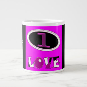 One love brite pink say it loud large coffee mug