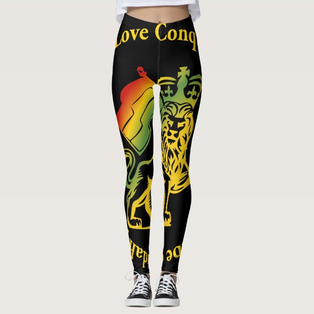 One Love Conquering Lion of Judah Leggings (Front)