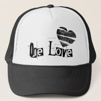 One Love Heart Black Trucker Hat