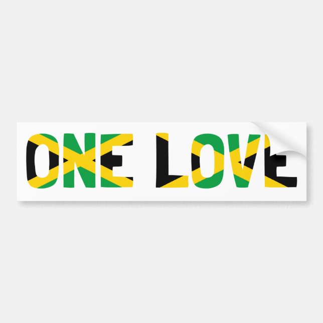 One Love Jamaica Flag Bumper Sticker (Front)