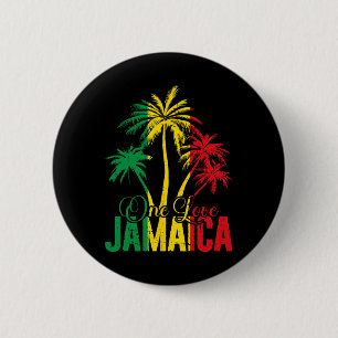 One Love Jamaica Jamaican Vacation Reggae Palms 6 Cm Round Badge