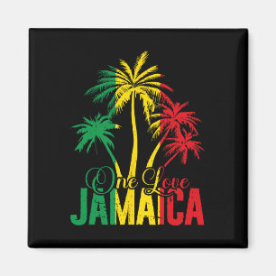 One Love Jamaica Jamaican Vacation Reggae Palms Magnet