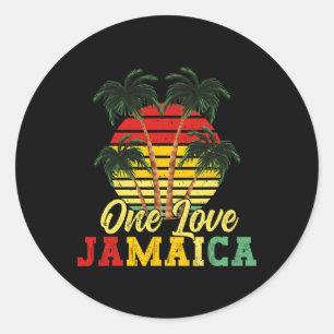 One Love Jamaica Summer Family Vacation Jamaican R Classic Round Sticker