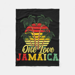 One Love Jamaica Summer Family Vacation Jamaican R Fleece Blanket