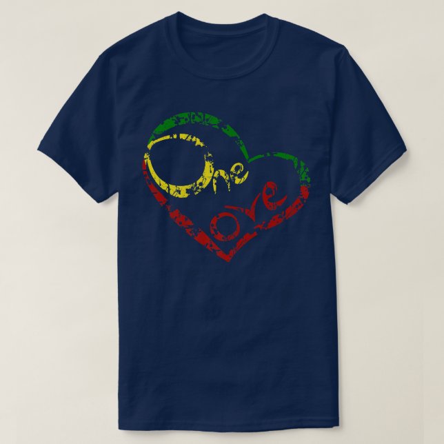 One Love Jamaica T Shirt Rasta Reggae Music Caribb (Design Front)