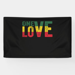 One Love Jamaican Rasta Reggae Banner