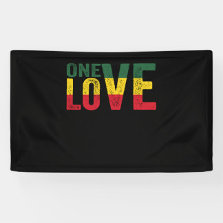 One Love Jamaican Rasta Reggae Banner