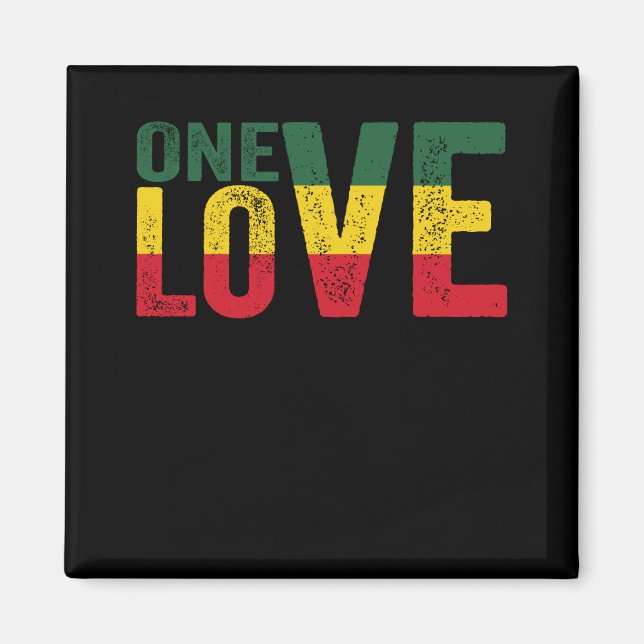 One Love Jamaican Rasta Reggae Magnet (Front)
