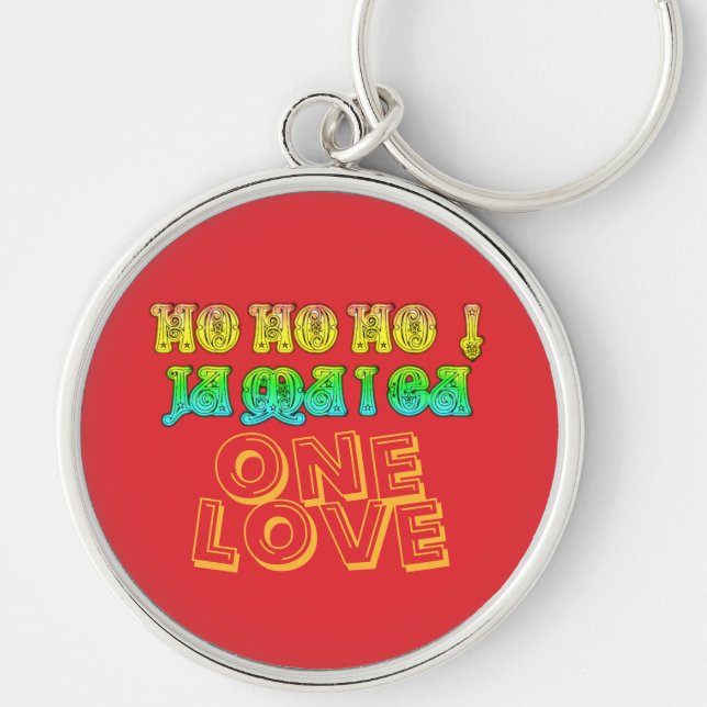 One Love Merry Christmas From Jamaica Key Ring (Front)