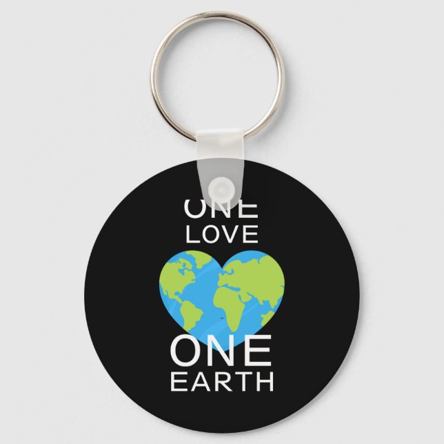 One Love One Earth Earth Day Save Our Planet T Shi Key Ring (Front)