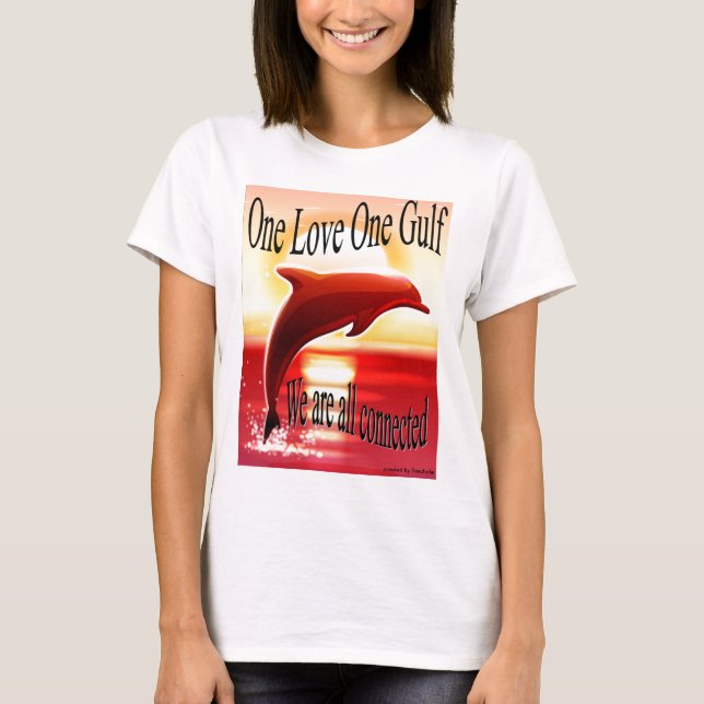 One Love One Gulf ladies fitted tee (Front)