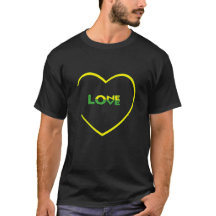 One Love One Heart Jamaican flag colours front-bac