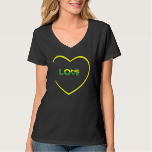 One Love One Heart Jamaican flag colours front-bac T-Shirt