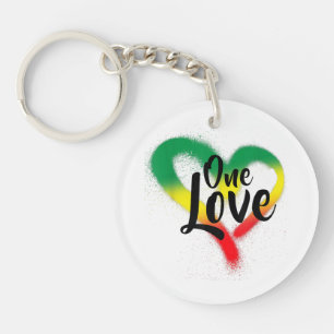 One Love One Heart Reggae Vibes Key Ring