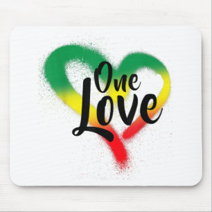 One Love One Heart Reggae Vibes Mouse Mat