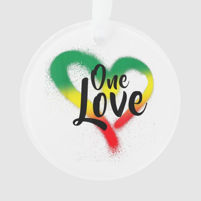 One Love One Heart Reggae Vibes Ornament (Front)