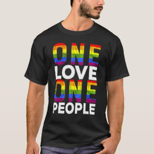 One Love One People Rainbow Lgbt Flag Pride Human  T-Shirt