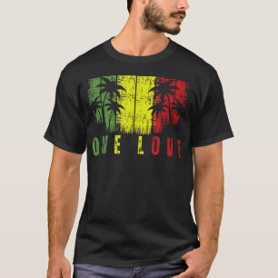One Love Palm Tree Reggae Music Rasta T-Shirt